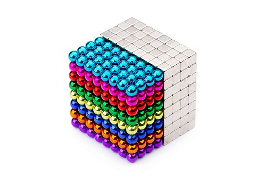 Forceberg Cube - конструктор из магнитных шариков и кубиков 5 мм, цветной/стальной, 512 элементов в Москве